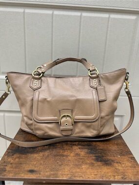 Coach Campbell Leather Belle Carryall Tote Bag